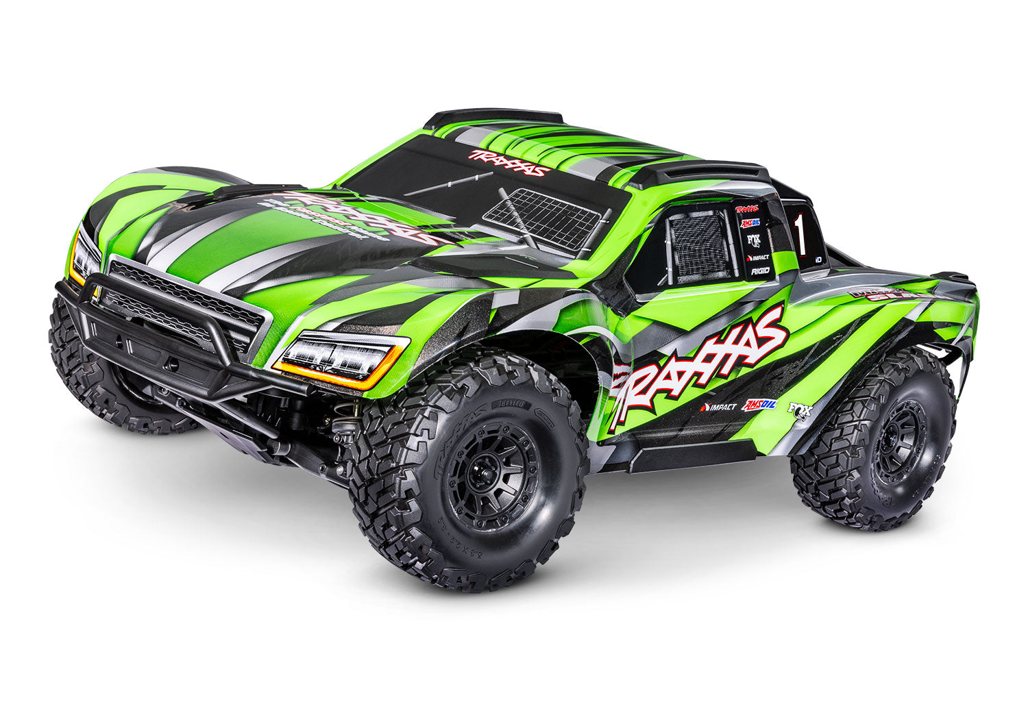 A studio shot of the 1/8 Maxx Slash 6S Ready to Run (Green) (TRA102076-4-GRN).