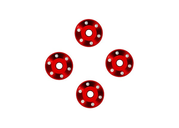 Aluminum Wheel Washers Red for Pro Scale Aluminum Wheel System Maxx Slash (4) (TRA10257-RED)