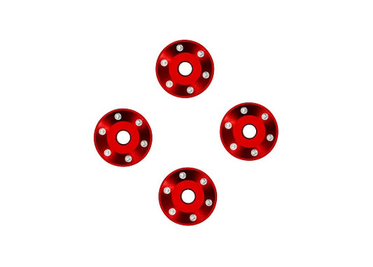 Aluminum Wheel Washers Red for Pro Scale Aluminum Wheel System Maxx Slash (4) (TRA10257-RED)