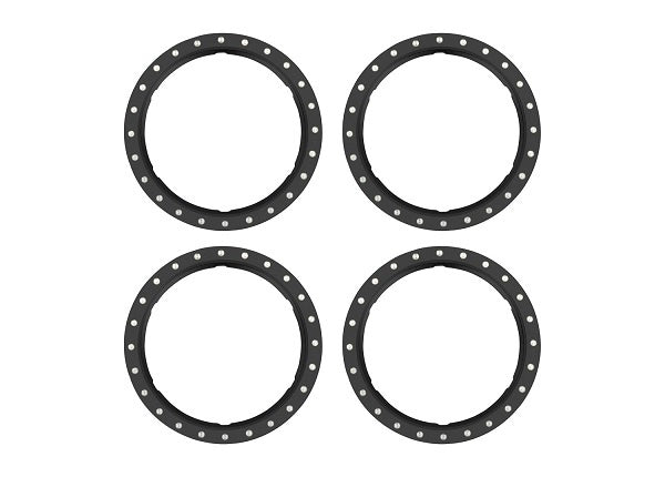 Aluminum Beadlock Rings Black for Pro Scale Aluminum Wheel System Maxx Slash/UDR (4) (TRA10276-BLK)