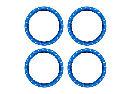 Aluminum Beadlock Rings Blue for Pro Scale Aluminum Wheel System Maxx Slash/UDR (4) (TRA10276-BLUE)