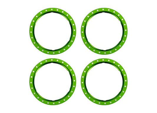 Aluminum Beadlock Rings Green for Pro Scale Aluminum Wheel System Maxx Slash/UDR (4) (TRA10276-GRN)