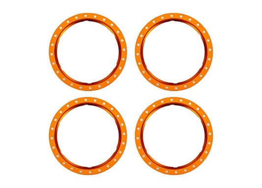 Aluminum Beadlock Rings Orange for Pro Scale Aluminum Wheel System Maxx Slash/UDR (4) (TRA10276-ORNG)