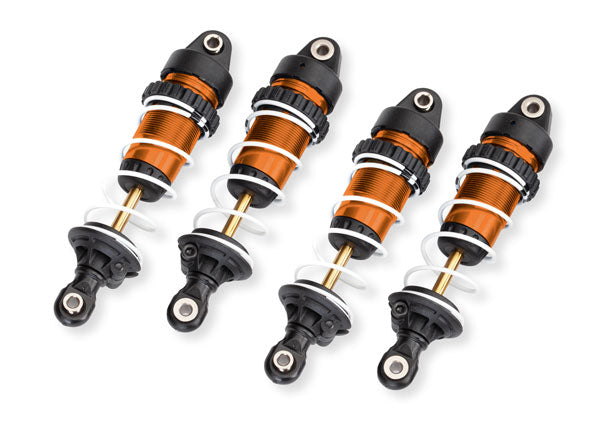 Aluminum Long GTR Orange Shocks with Springs for Mini Maxx (4) (TRA10765-ORNG)
