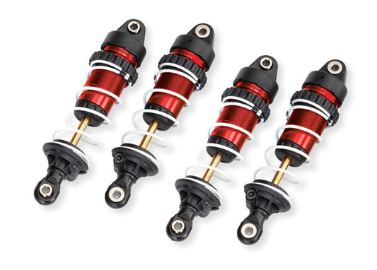 Aluminum Long GTR Red Shocks with Springs for Mini Maxx (4) (TRA10765-RED)