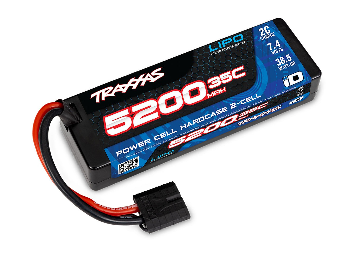 5200mAh 7.4V 35C 2S Hardcase LiPo Battery Pack with Traxxas ID Plug (TRA2844R)