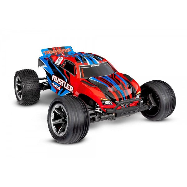 1/10 Rustler 2WD HD Ready to Run with Battery and USB-C Charger (Red) (TRA37254-8-RED)