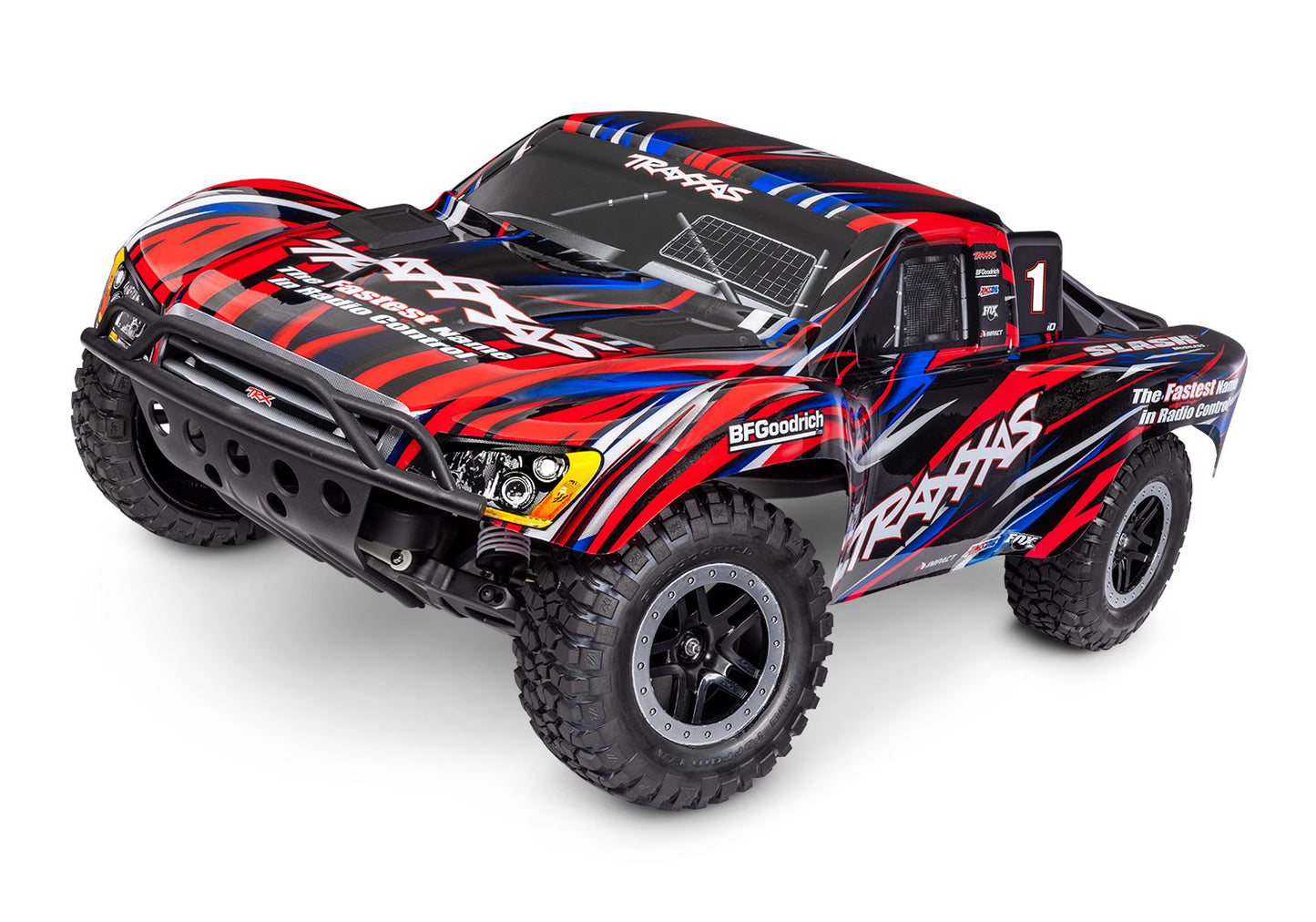 A studio shot of the 1/10 Slash 2WD BL-2S HD Ready to Run (Red) (TRA58334-4-RED).