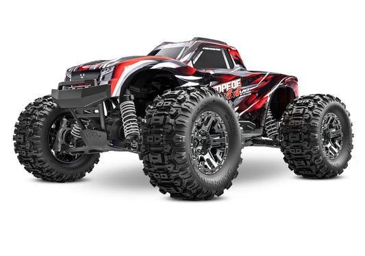A studio shot of the 1/10 Stampede 4x4 VXL with 540XL Motor Ready to Run (Red) (TRA90376-4-RED).