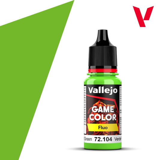 Game Color Fluo Green Acrylic Paint 18ml Bottle (VLJ72104)