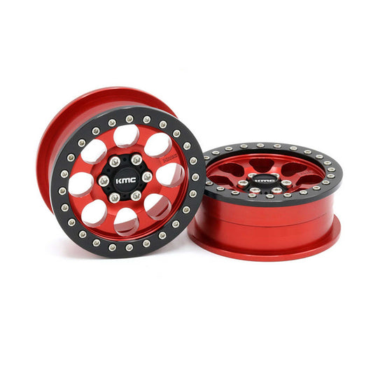 1/10 KMC KM237 Riot Beadlock 2.2 Rock Crawler Wheels (Red) (VPS08063)