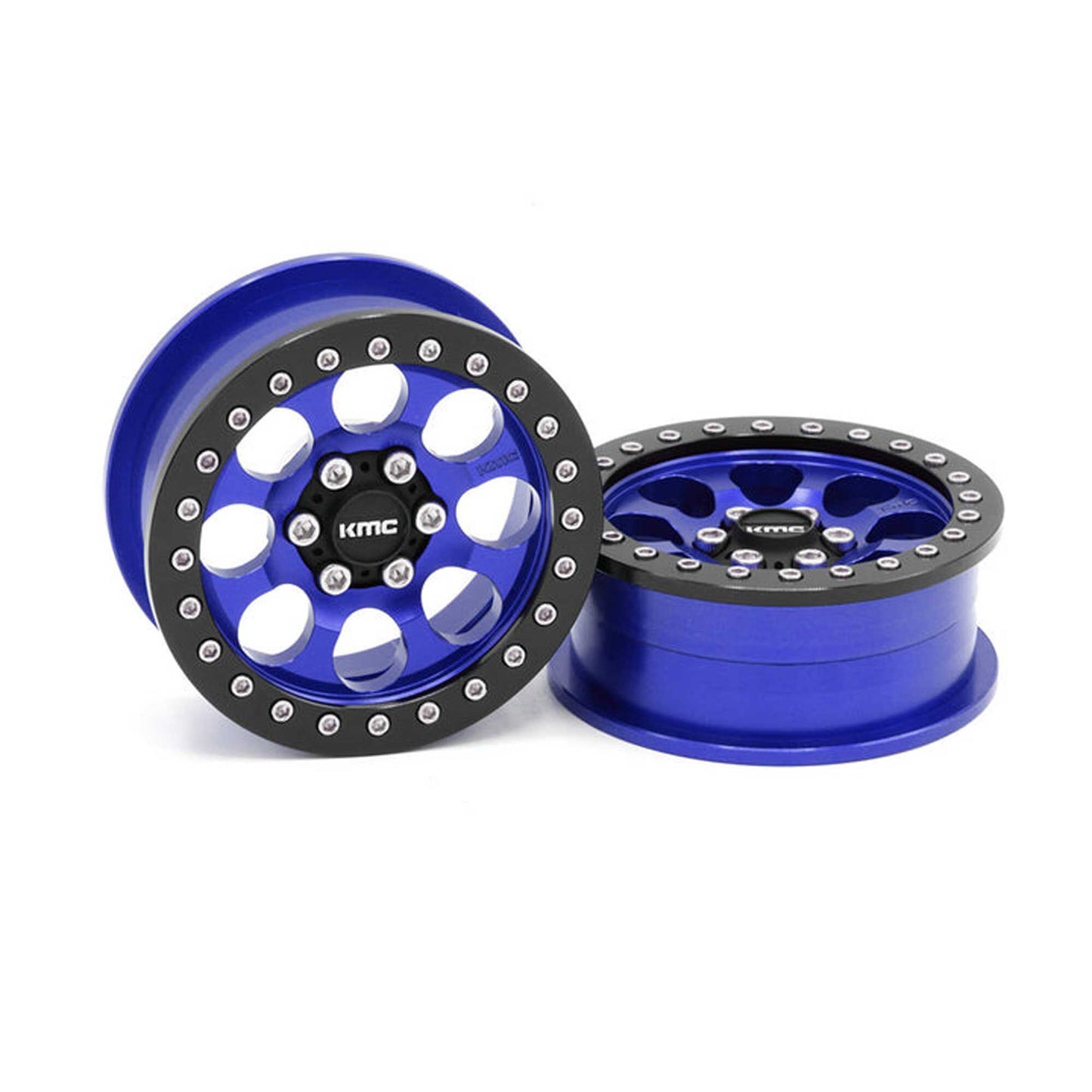 1/10 KMC KM237 Riot Beadlock Front/Rear 2.2 Rock Crawler Wheels (Blue) (VPS08064)