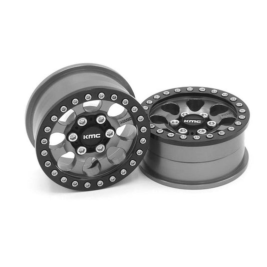 1/10 KMC KM237 Riot Beadlock Rock Crawler Wheels Gray (VPS08132)