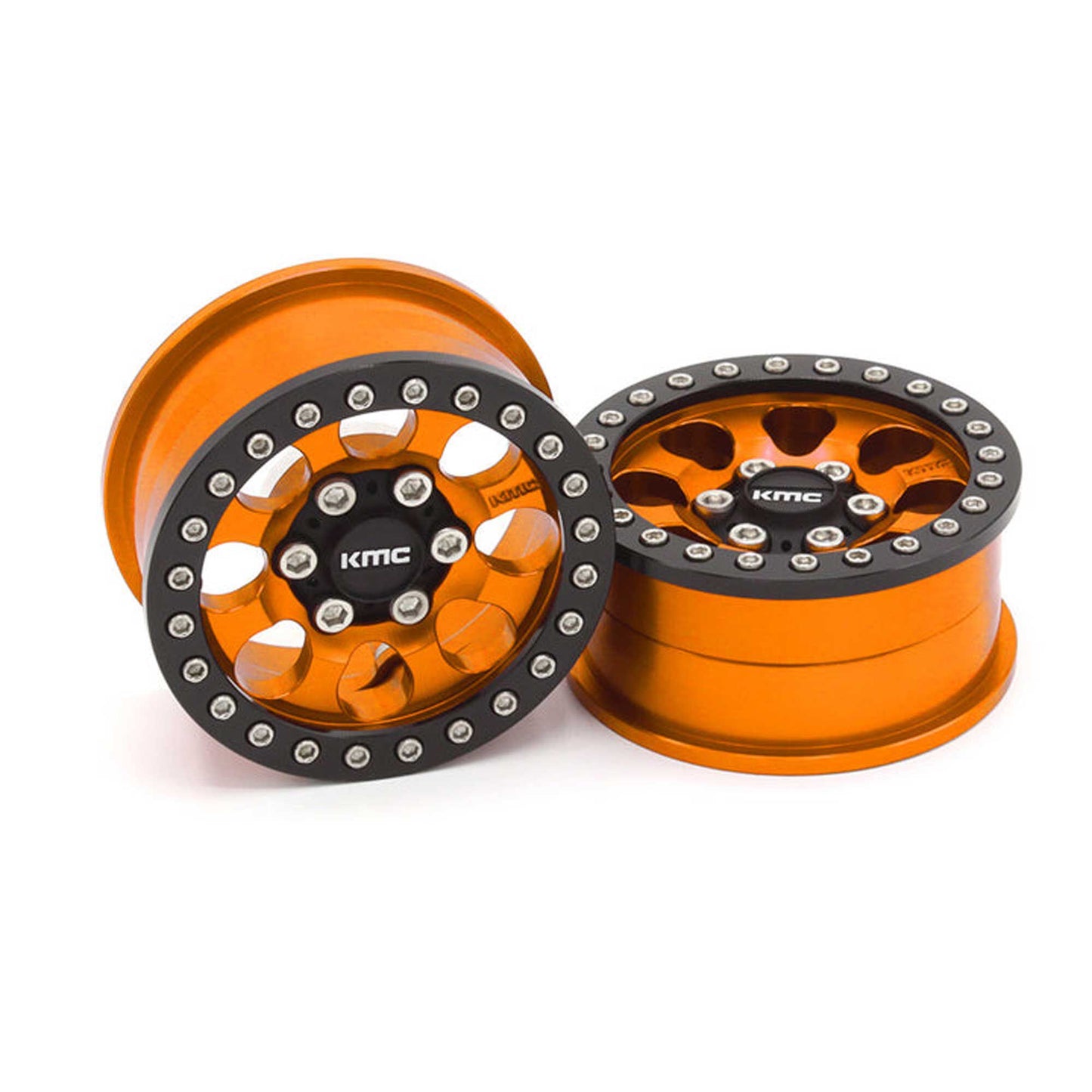 1/10 KMC KM237 Riot Beadlock Front/Rear 1.9 Rock Crawler Wheels (Orange) (VPS08135)