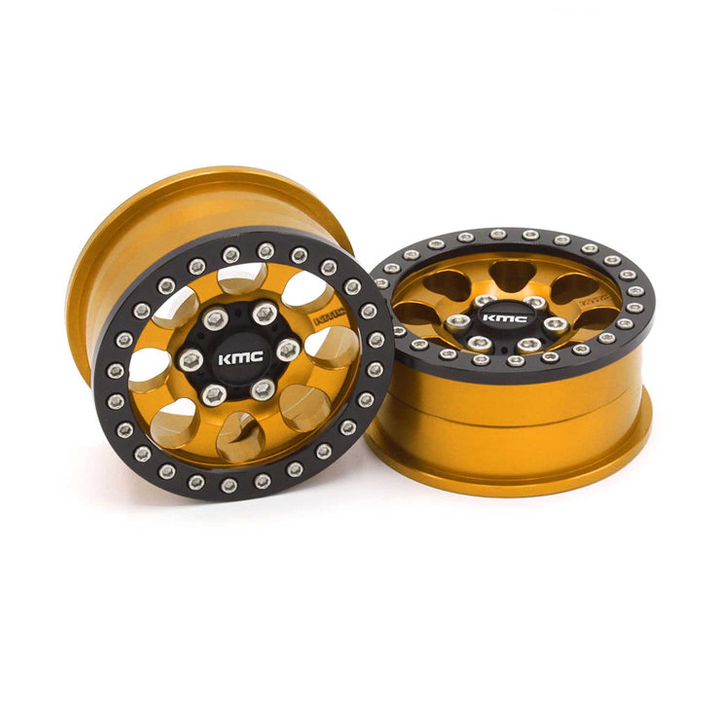 1/10 KMC KM237 Riot Beadlock Front/Rear 1.9 Rock Crawler Wheels (Gold) (VPS08137)