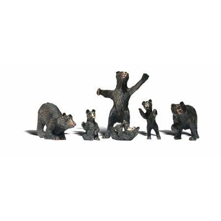 O Black Bears Set with Cubs and Adults (WOOA2737)