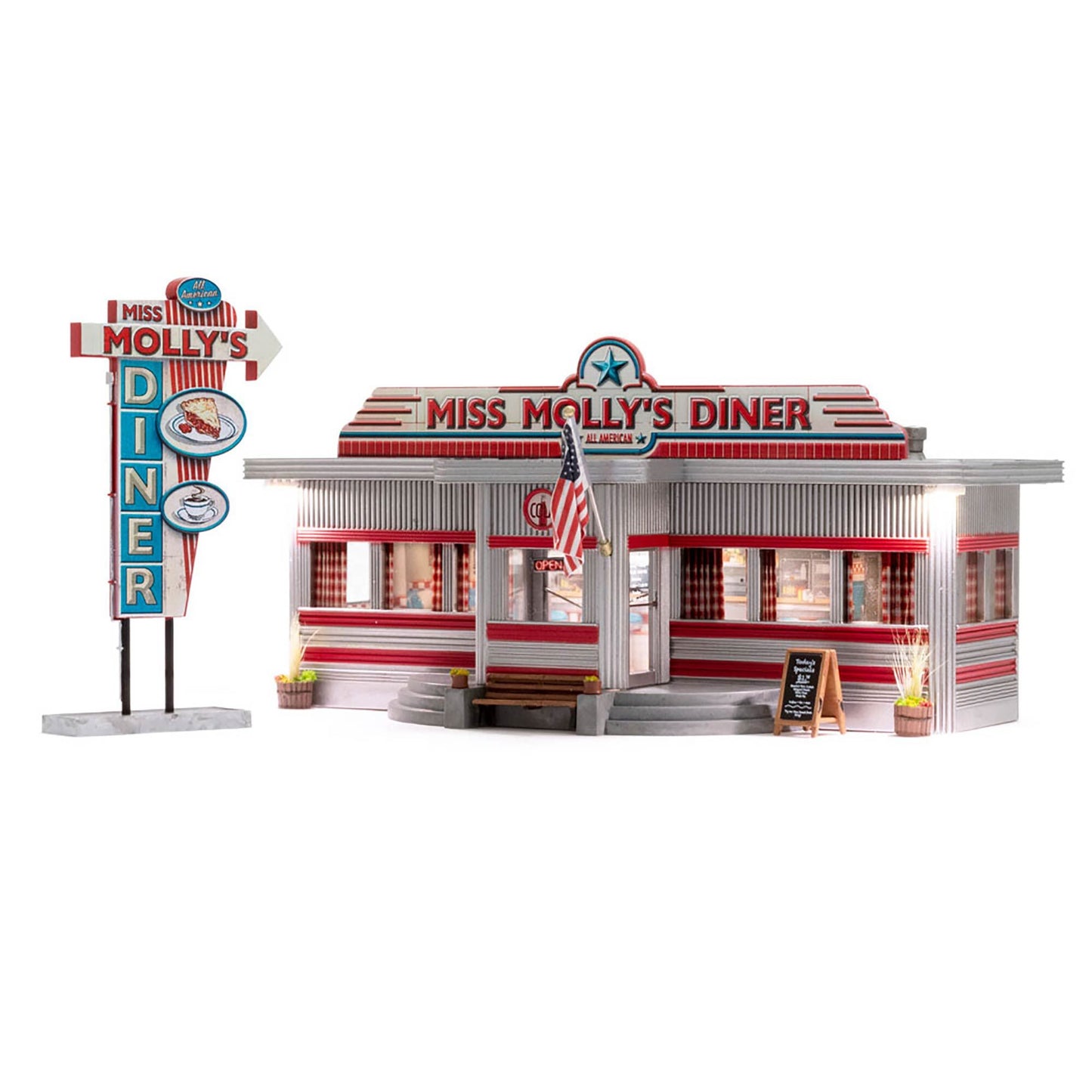 N Scale Miss Molly's Diner Built & Ready Structure (WOOBR4956)