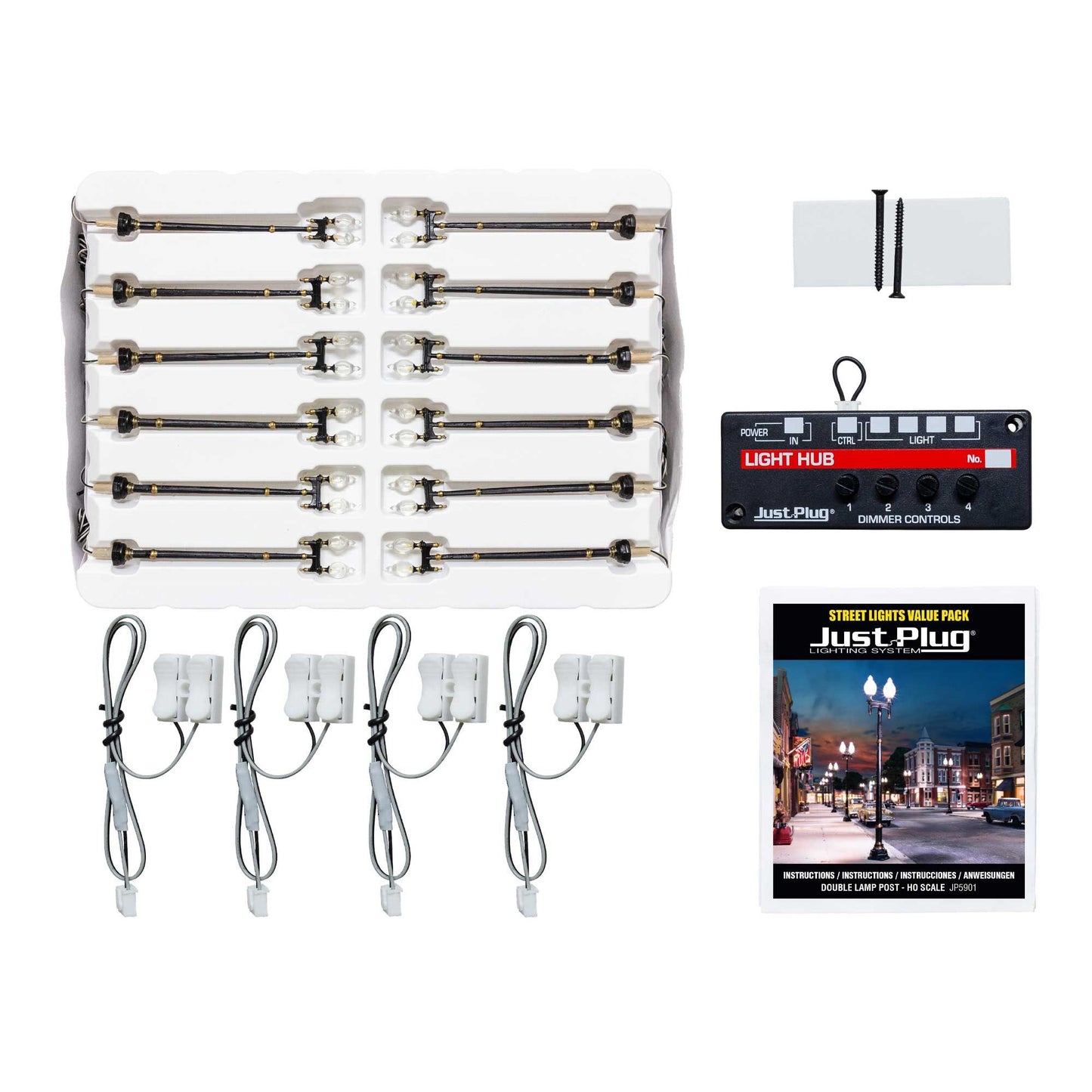 HO Scale Value Pack Double Lamp Post (WOOJP5901)