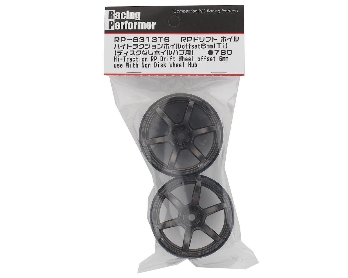 Racing Performer High Traction Titanium Wheels with 6mm Offset and 12mm Hex for RWD Drift (2) (YOKRP-6313T6A)