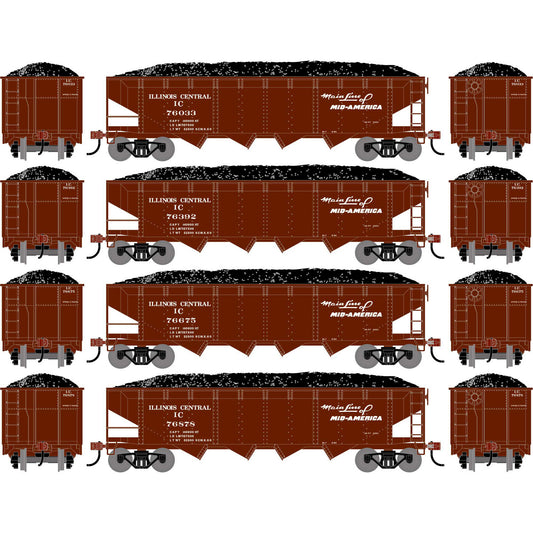 HO ATH 40' 4-Bay Offset Hopper with Load (ATH-1583)