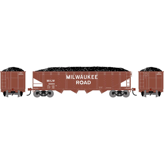 HO 40' 4-Bay Offset Hopper with Load MILW #85000 Plastic Model (ATH-1584)