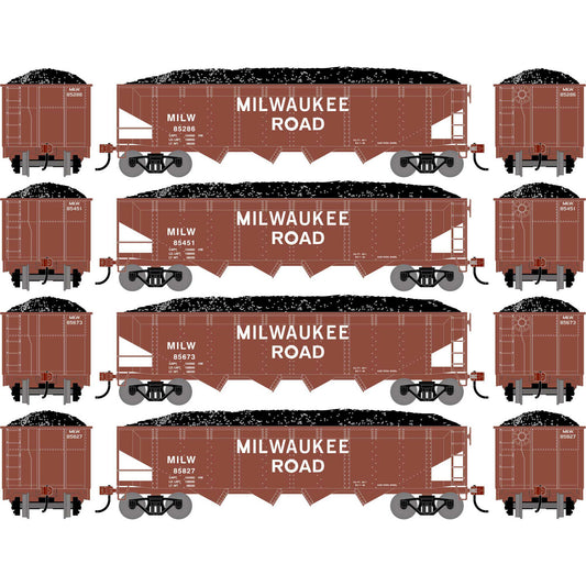 HO ATH 40' 4-Bay Offset Hopper with Load (ATH-1586)