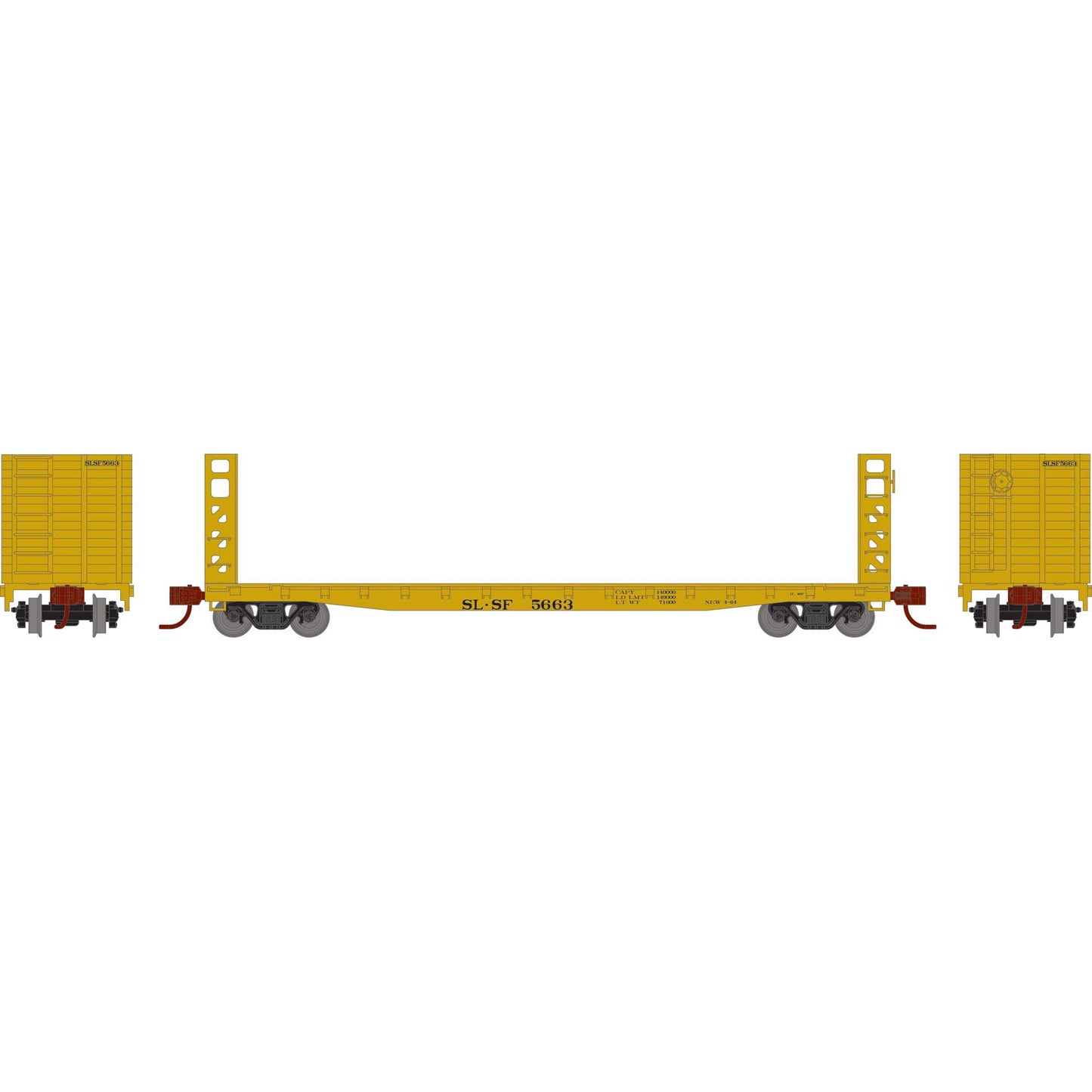 N ATH 53' GSC Bulkhead Flat Car SLSF #5663 (ATH-1596)