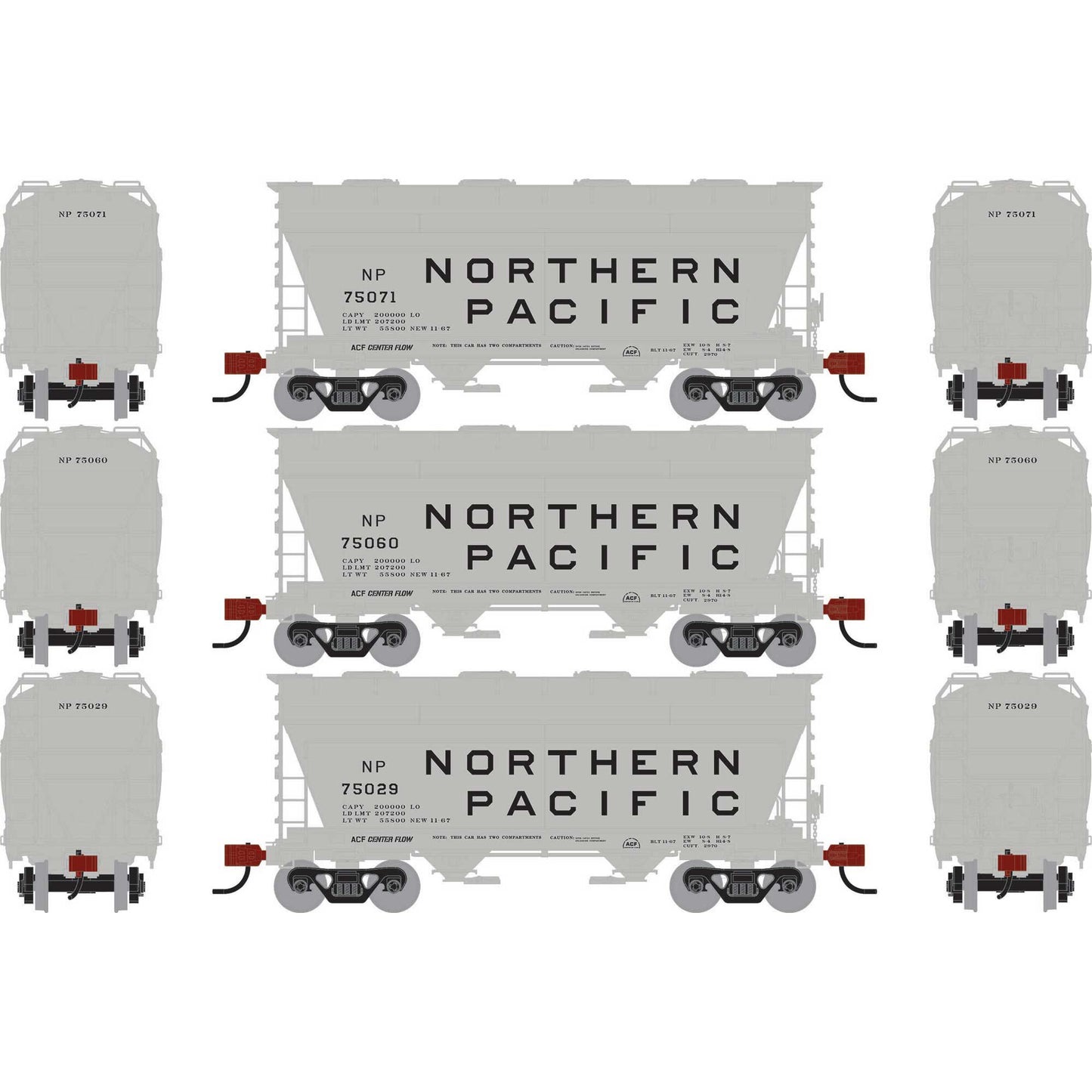 HO ACF 2970 Covered Hopper NP #75029/75060/75071 (ATH-1691)