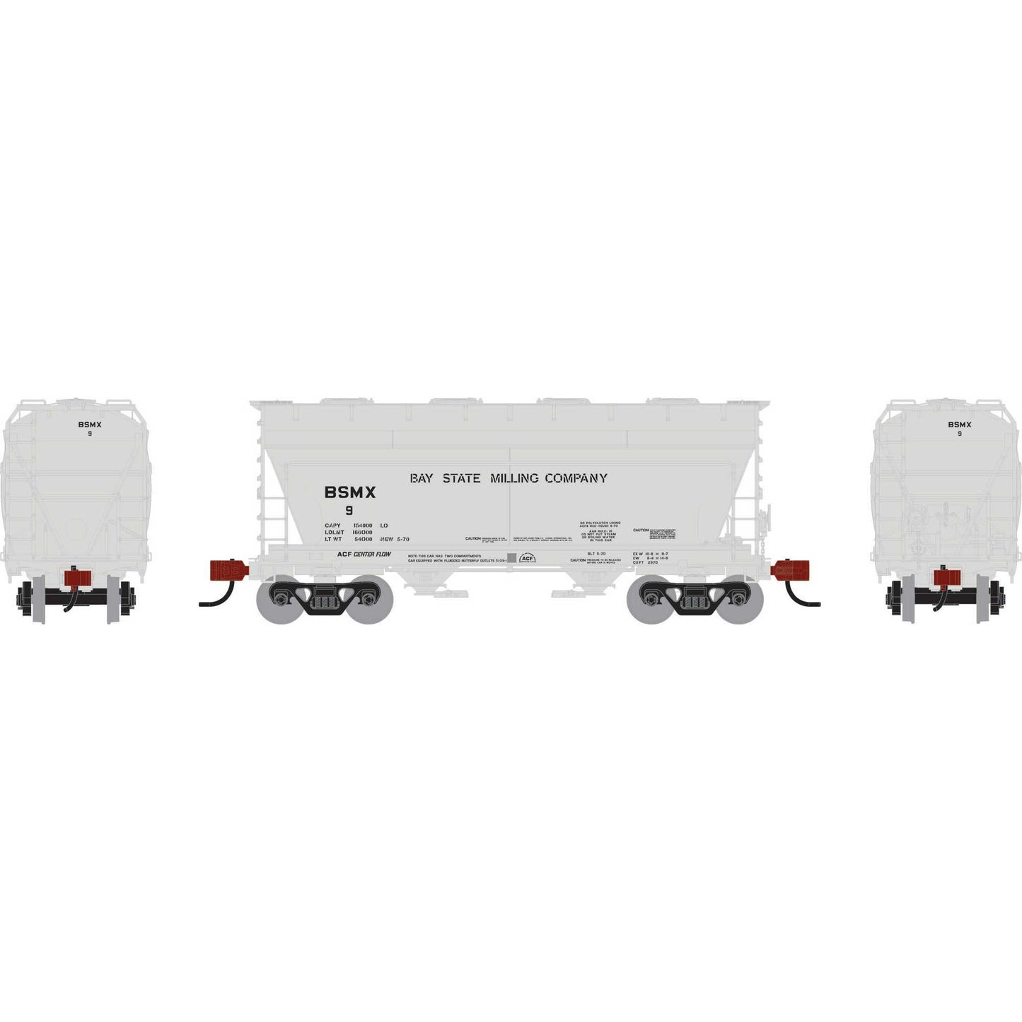 HO ACF 2970 Covered Hopper BSMX #9 (ATH-1693)