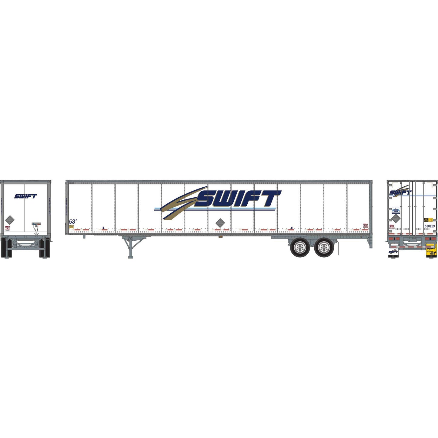 HO 53' Wabash Duraplate Trailer Plastic Model (ATH-2073)