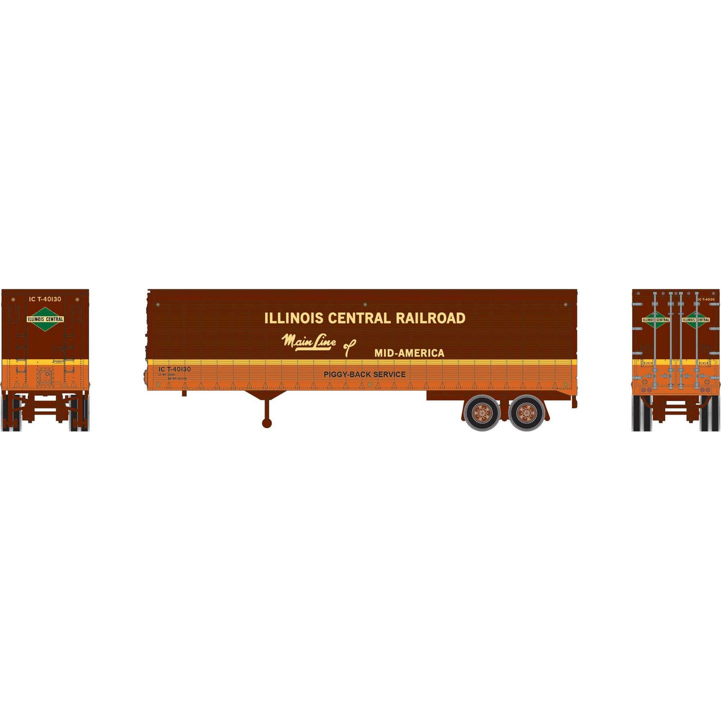 HO 40' Trailer Illinois Central #T-40130 (ATH-2098)