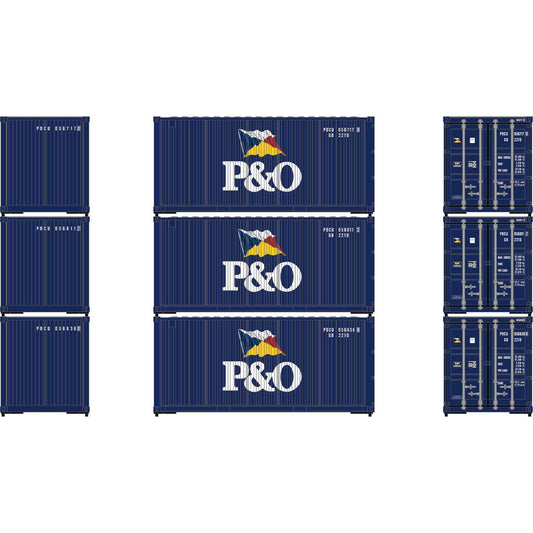 HO 20' Corrugated Containers Set of 3 (ATH-2226)