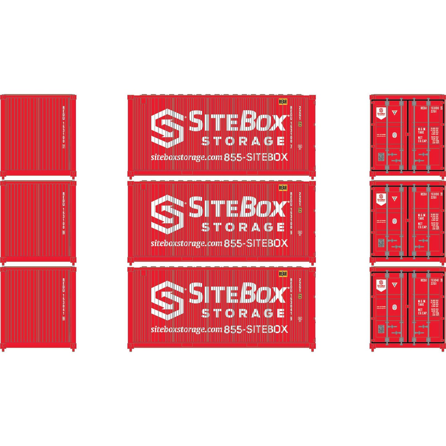 N ATH 20' Corrugated Containers (Set of 3) (ATH-2234)