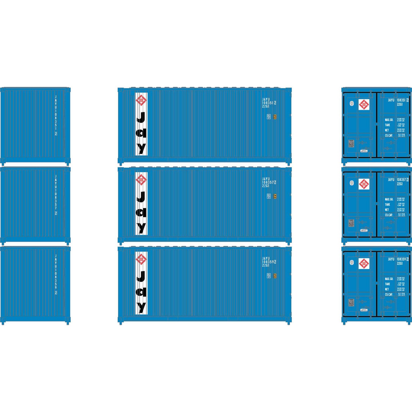 N ATH 20' Corrugated Containers (Set of 3) (ATH-2236)