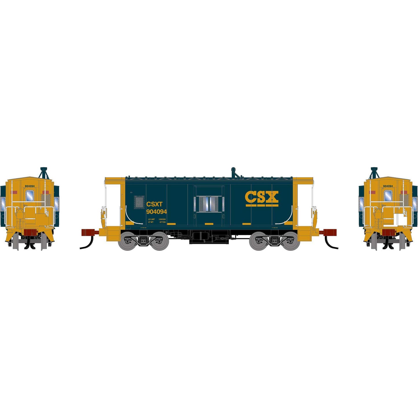 N ATH Bay Window Caboose CSX #904094 (ATH-2237)