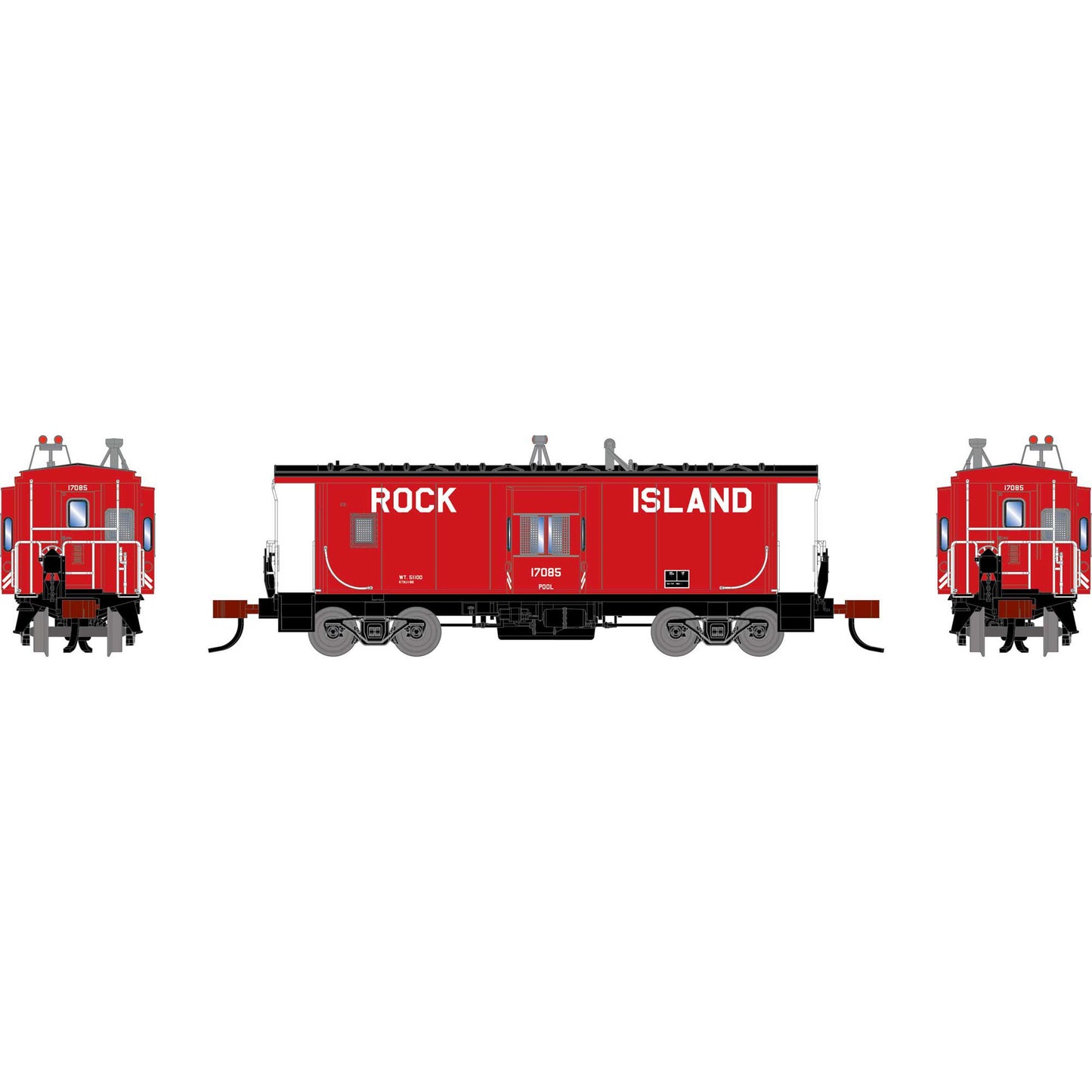 N ATH Bay Window Caboose RI #17085 Plastic Model (ATH-2247)