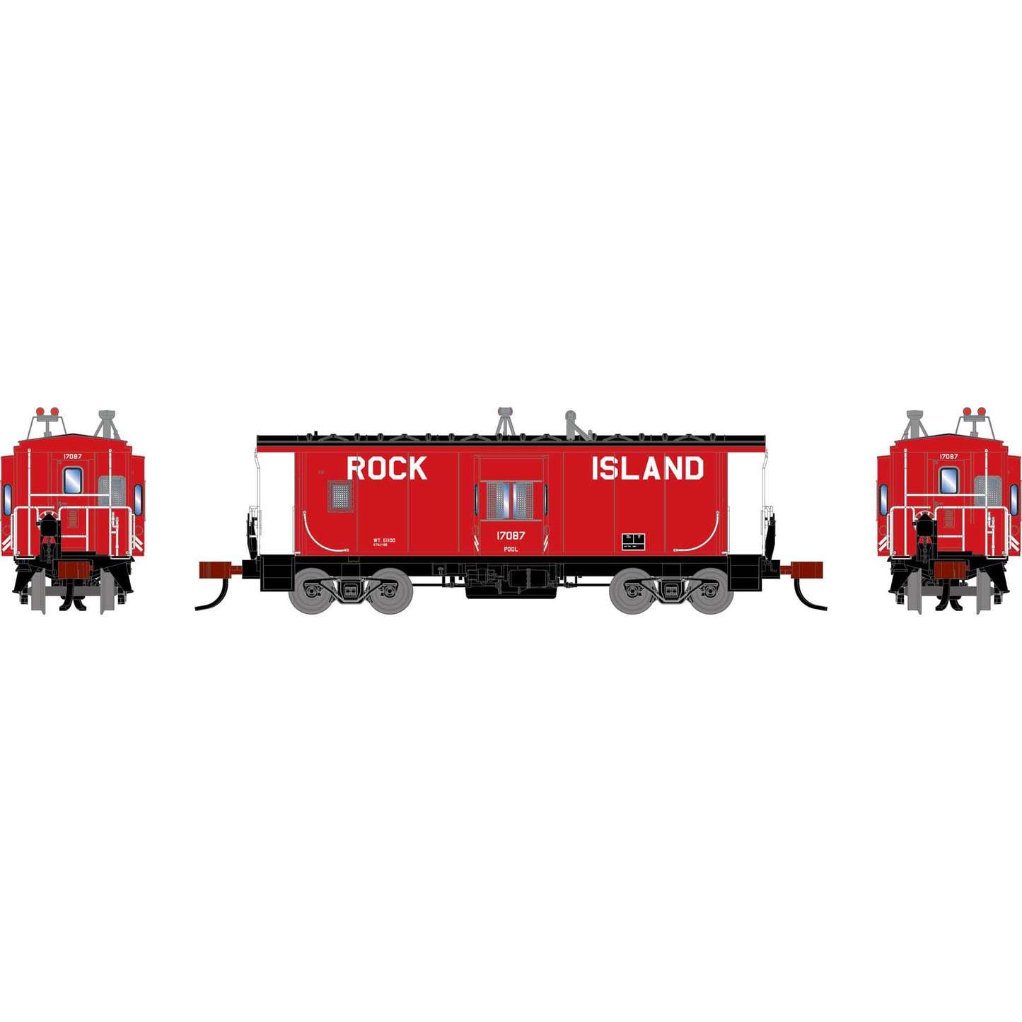 N ATH Bay Window Caboose Rhode Island #17087 (ATH-2248)