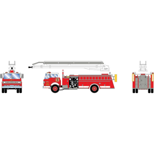 HO Scale Ford C Fire Truck TeleSqurt Tri-State Volunteer Fire #7 (ATH-2268)