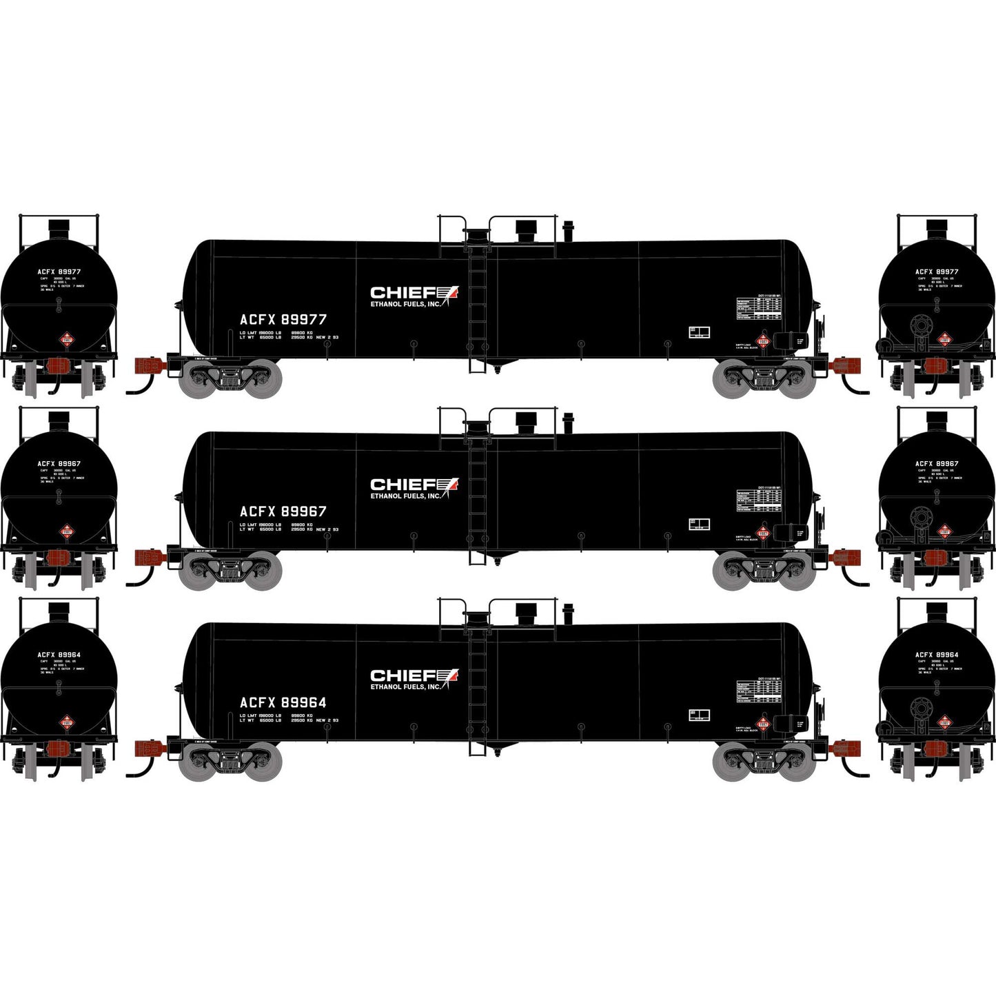 N ATH 30K Ethanol Tank Car ACFX #89964/89967/89977 (ATH-2429)
