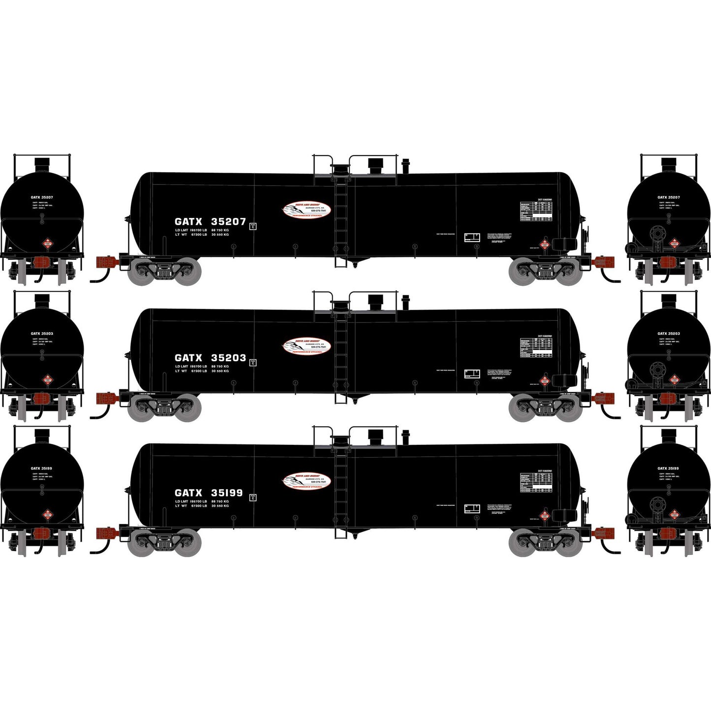 N ATH 30K Ethanol Tank Car GATX #35199/35203/35207 (ATH-2431)