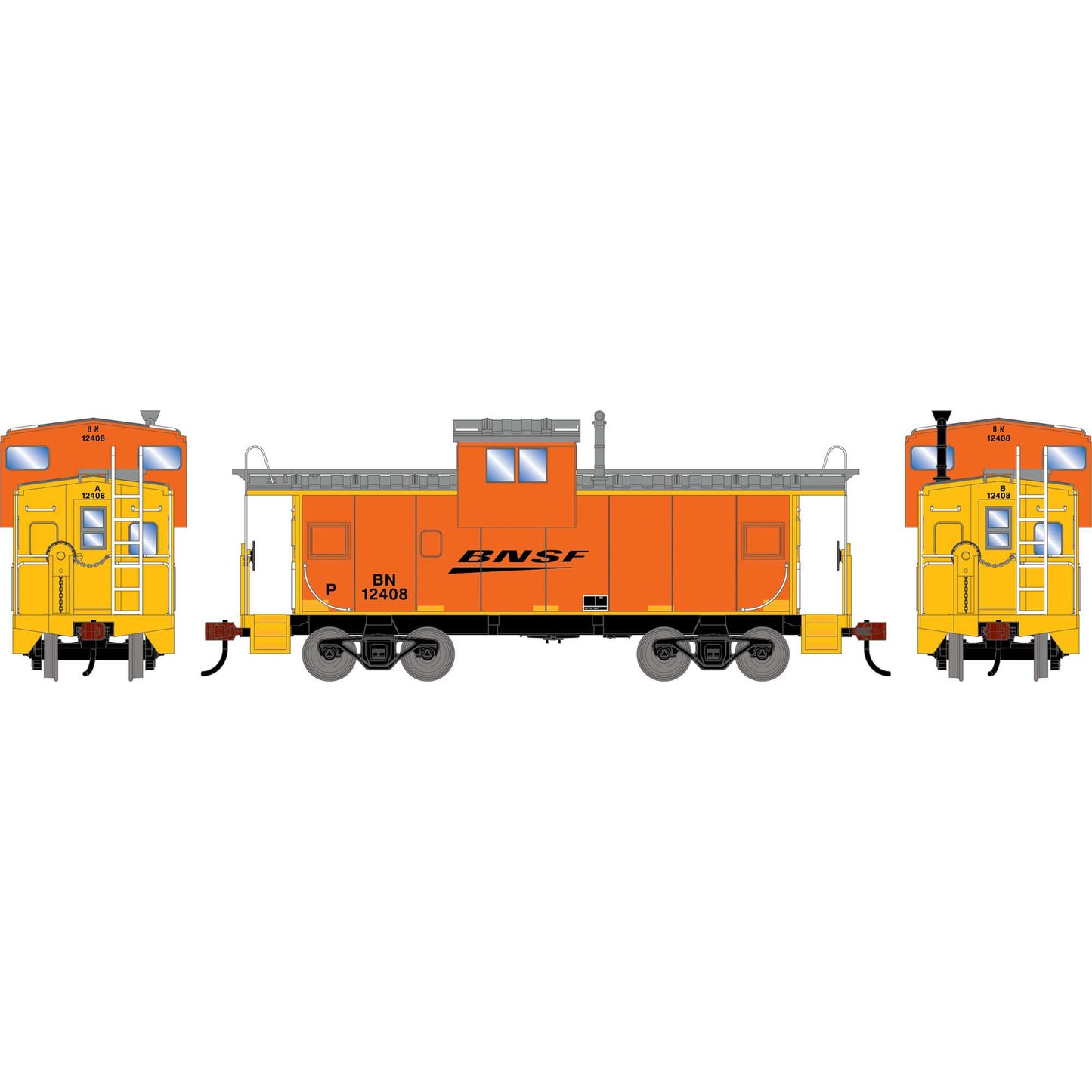 HO ATH Wide-Vision Caboose BNSF #12408 (ATH-2435)