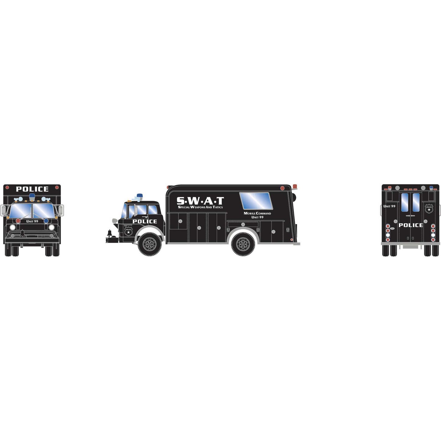 HO Ford C Police Truck Tri-County SWAT Command 99 Model (ATH29472)