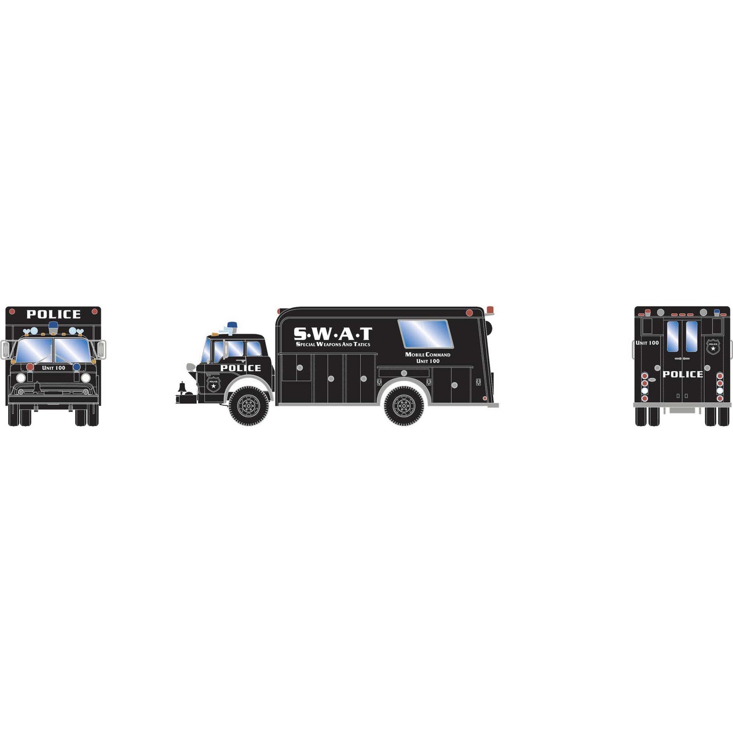 HO Ford C Police Truck Tri-County SWAT Command 100 (ATH29473)