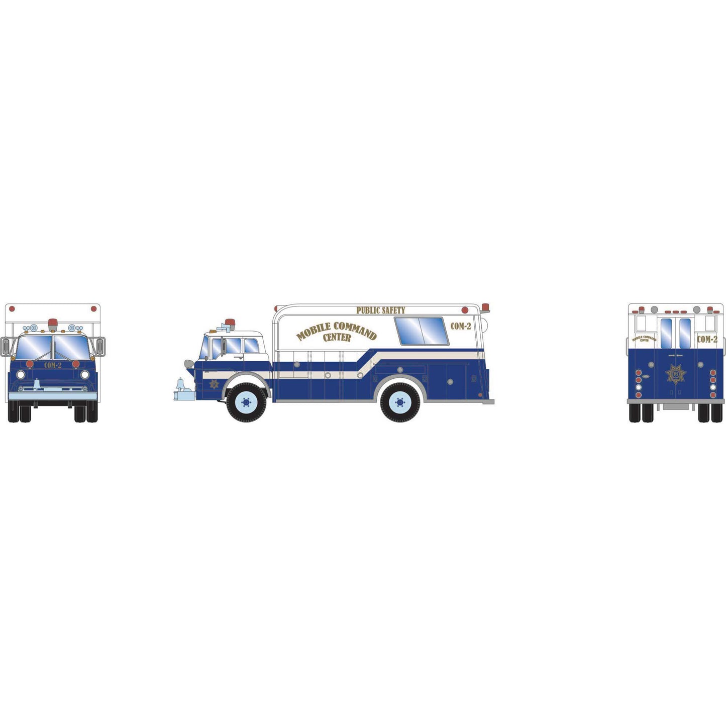 HO Ford C Fire Rescue Truck Public Safety Command COM-2 (ATH29477)