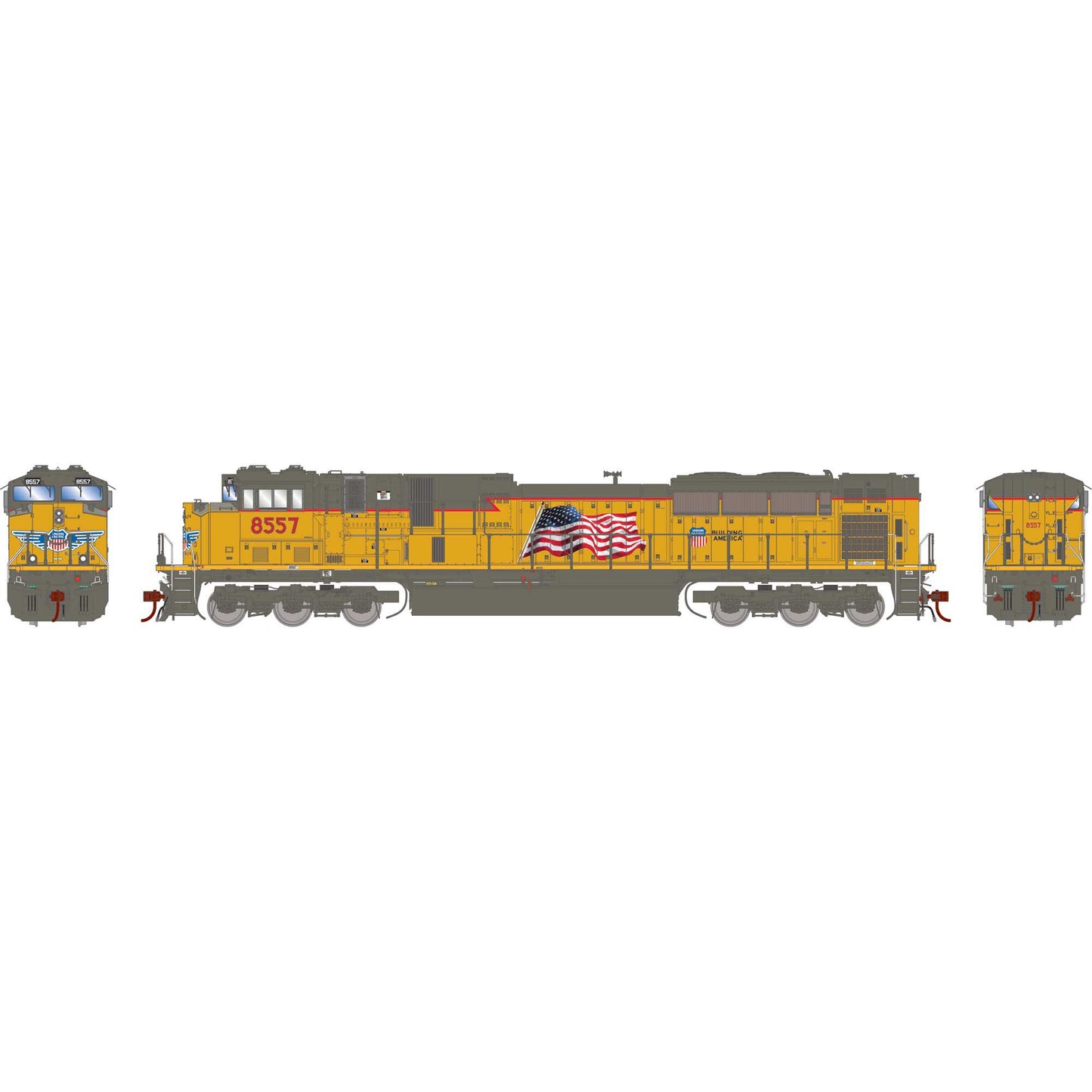 HO EMD SD90MAC-H Phase 2 Locomotive with DCC & Sound, UP 'Flag' #8557 (ATHG-1046)