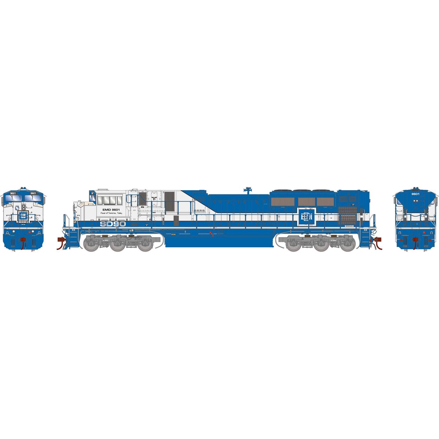 HO EMD SD90MAC-H Phase 2 Locomotive with DCC and Sound EMDX Legendary Liveries #9601 (ATHG-1050)