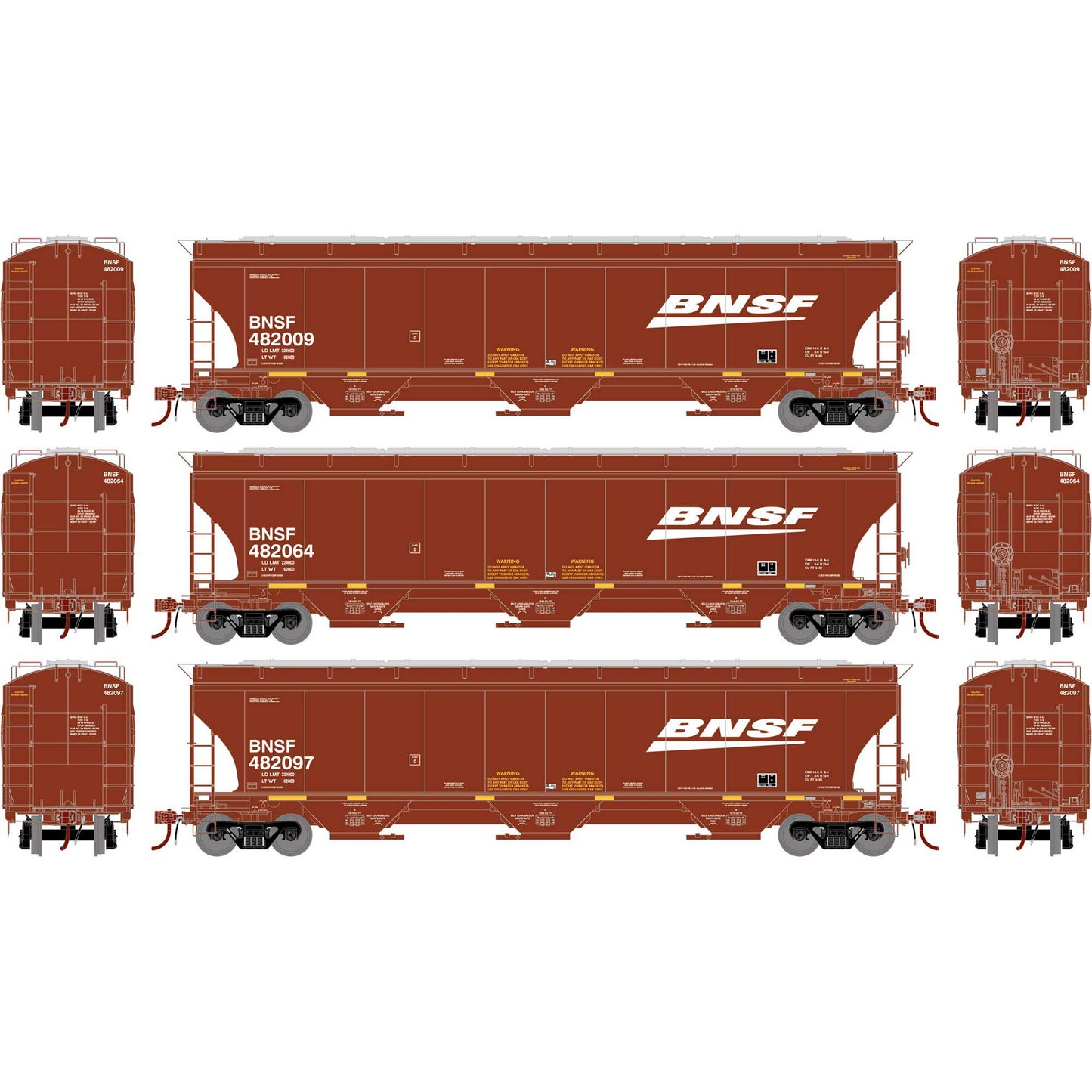 HO GEN Trinity 5161 Covered Hopper BNSF #482009/482064/482097 (ATHG-1058)
