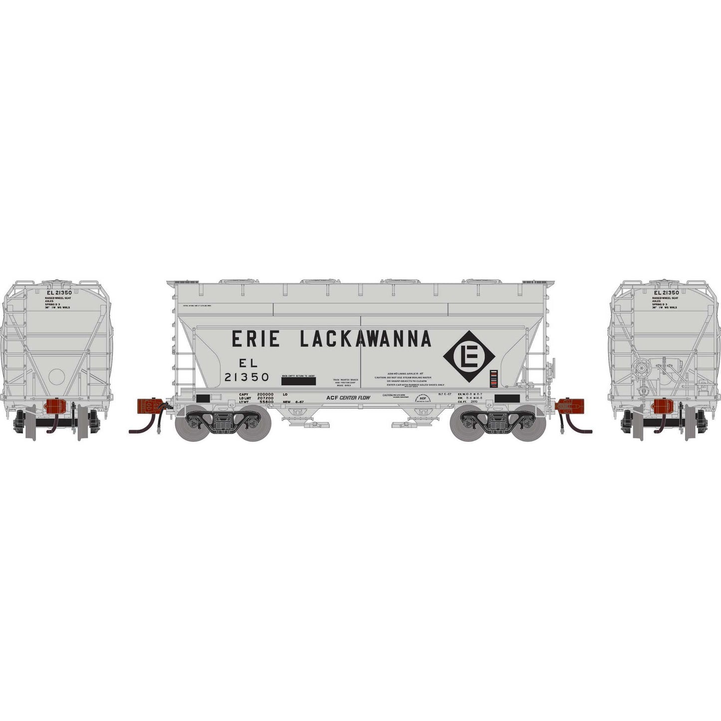 N ACF 2970 Covered Hopper EL with ACI Primed For Grime Model (ATHG-1284)