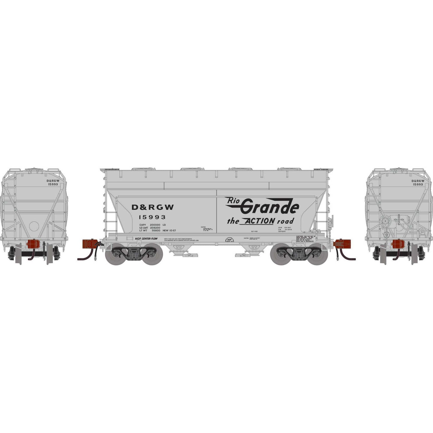 N ACF 2970 Covered Hopper DRGW #15993 (ATHG-1287)