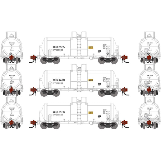 N 13K Gallon Acid Tank Car RPBX #23224 #23246 #23271 (3) (ATHG-1483)